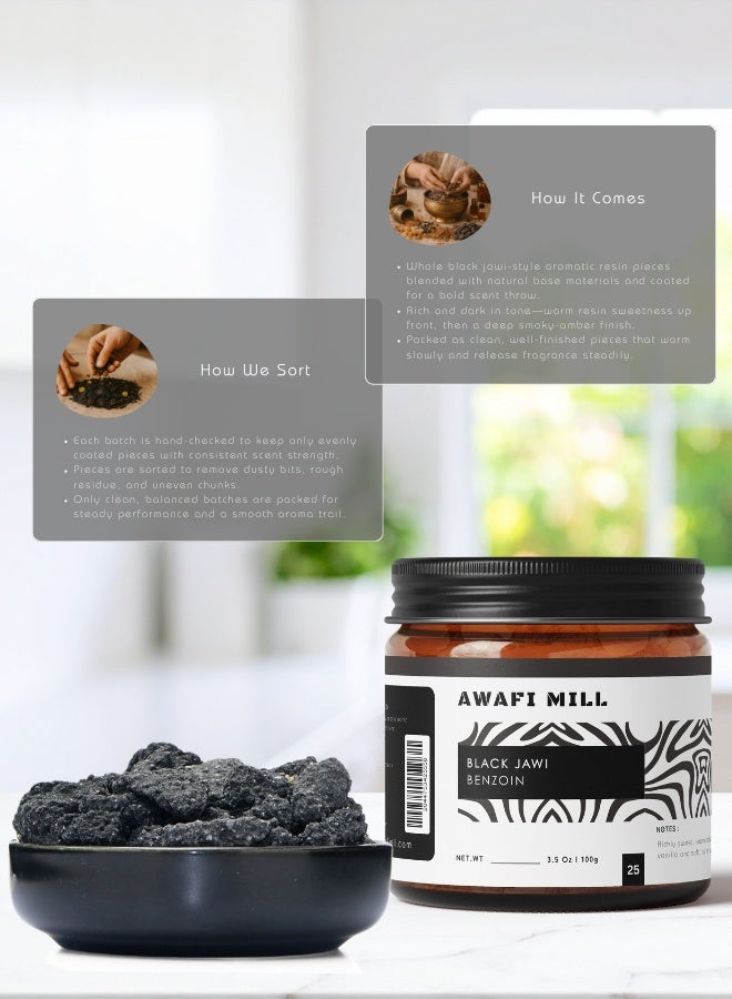 AWAFI MILL Black Jawi (Benzoin) Incense Resin 100 g (3.5 Oz) - Pack of 5 | Luban Jawi Dark Benzoin from Styrax spp. - Image 4